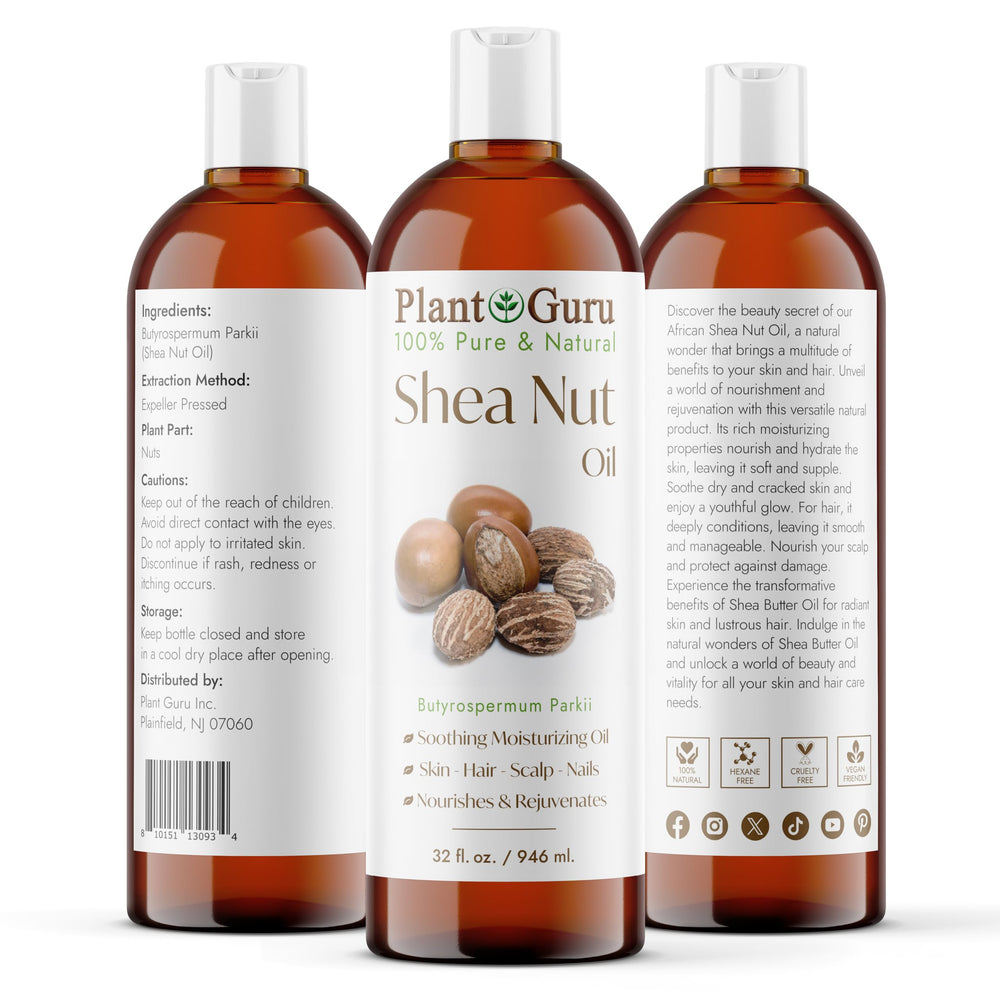 Plant Guru African Shea Nut Oil pours for quick absorption and hydration