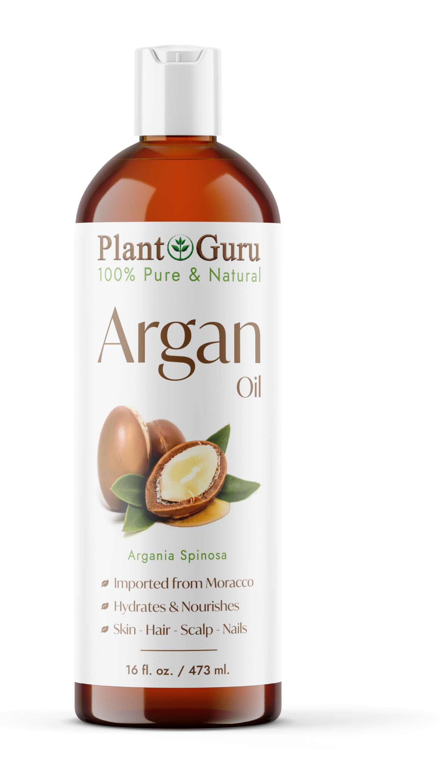 Plant Guru Argan Oil bottle pour for quick skin and hair hydration.