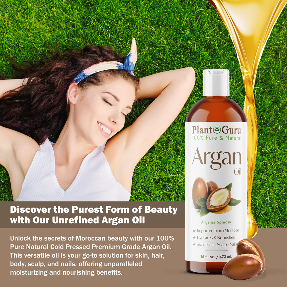 Plant Guru Argan Oil from Morocco highlights natural sourcing.