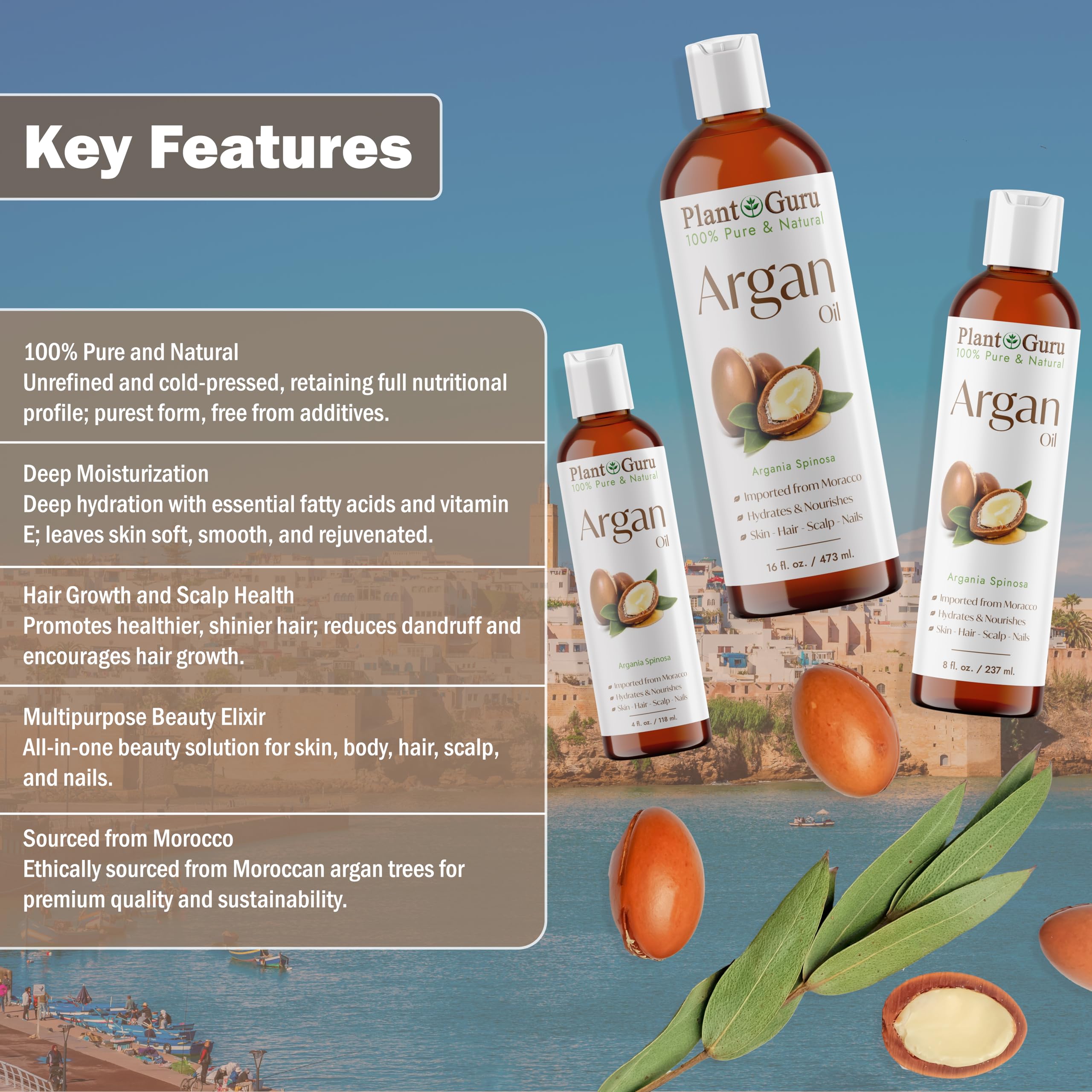 Plant Guru Argan Oil for skin moisturizing and anti-dryness.