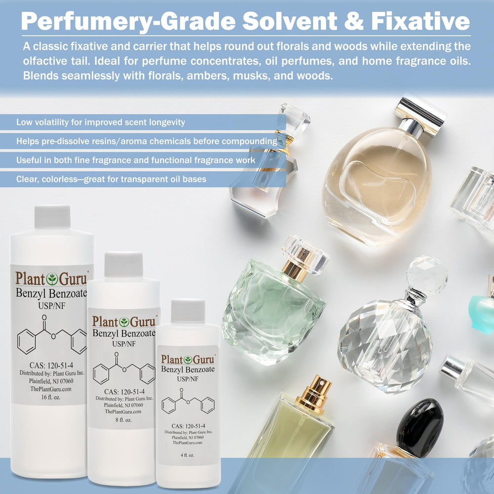 Cosmetics application scene with Plant Guru Benzyl Benzoate