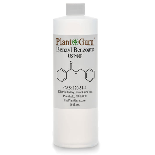 Plant Guru Benzyl Benzoate 16oz bottle for fragrance formulation and stability