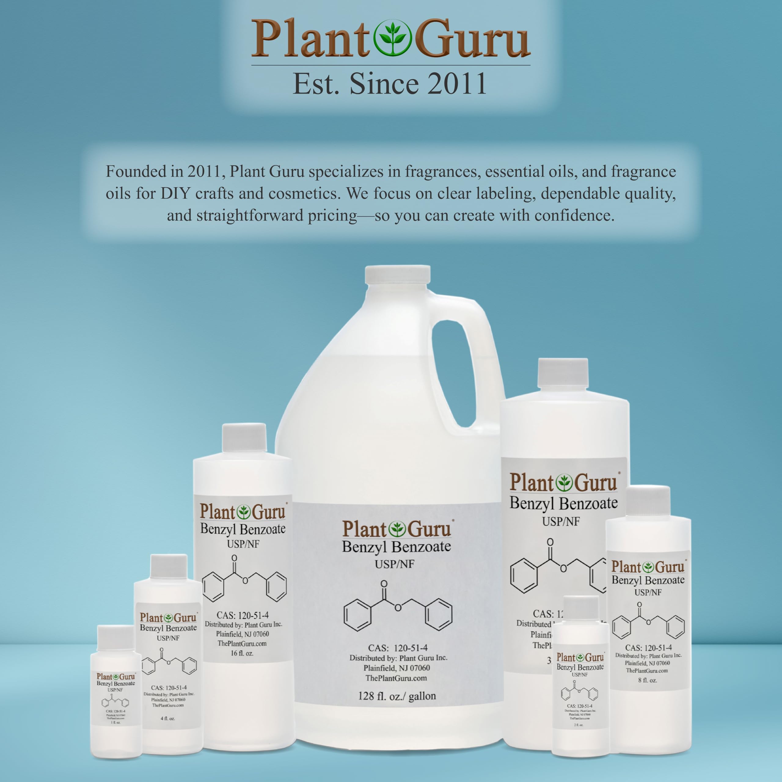 Professional packaging design for Plant Guru Benzyl Benzoate product