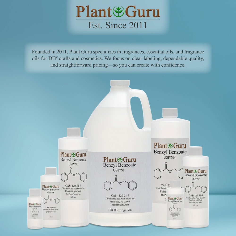 Professional packaging design for Plant Guru Benzyl Benzoate product