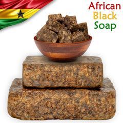 Plant Guru Black Soap texture closeup highlighting natural grain for gentle exfoliation.
