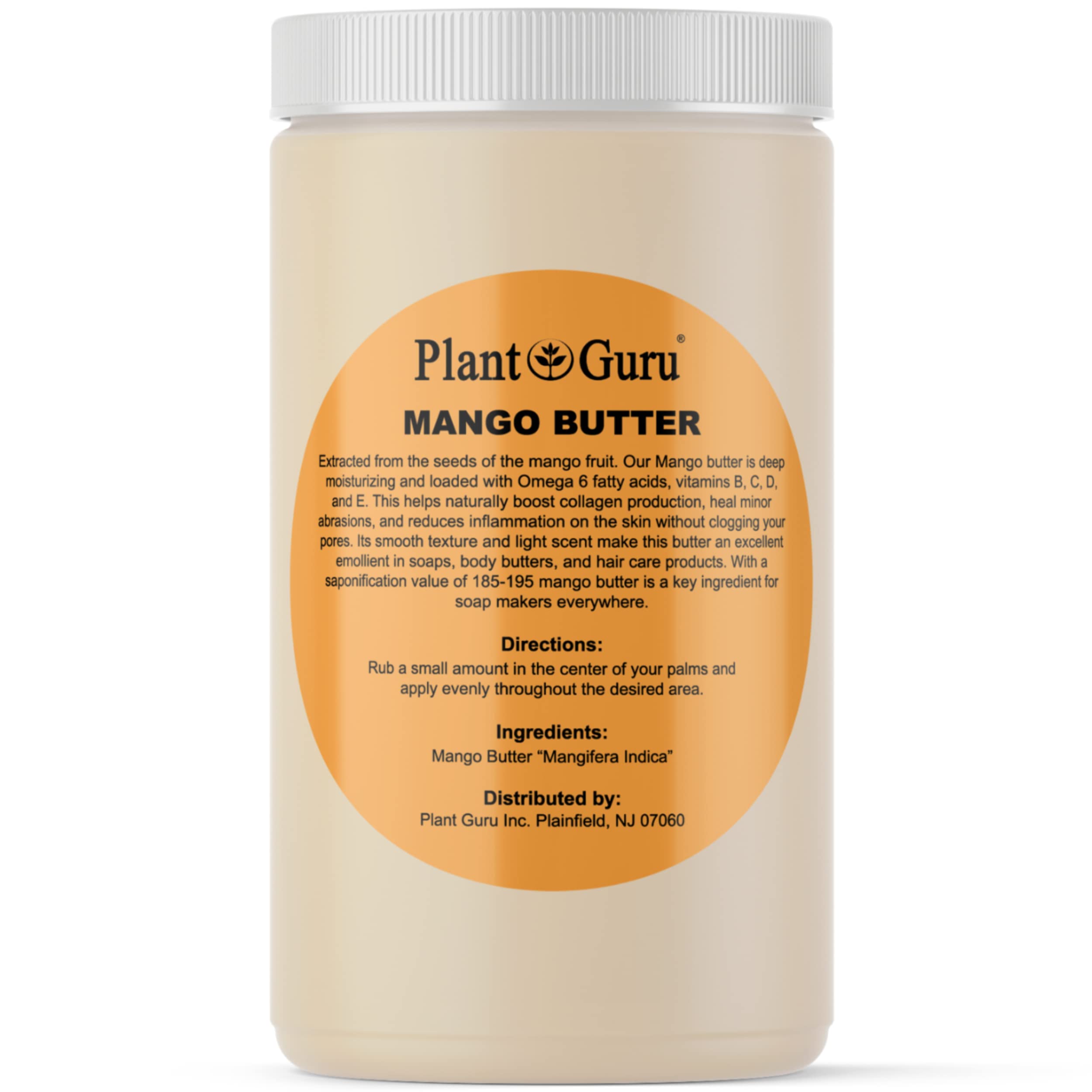 Plant Guru Mango Butter 32 oz jar close-up for smooth skin nourishment