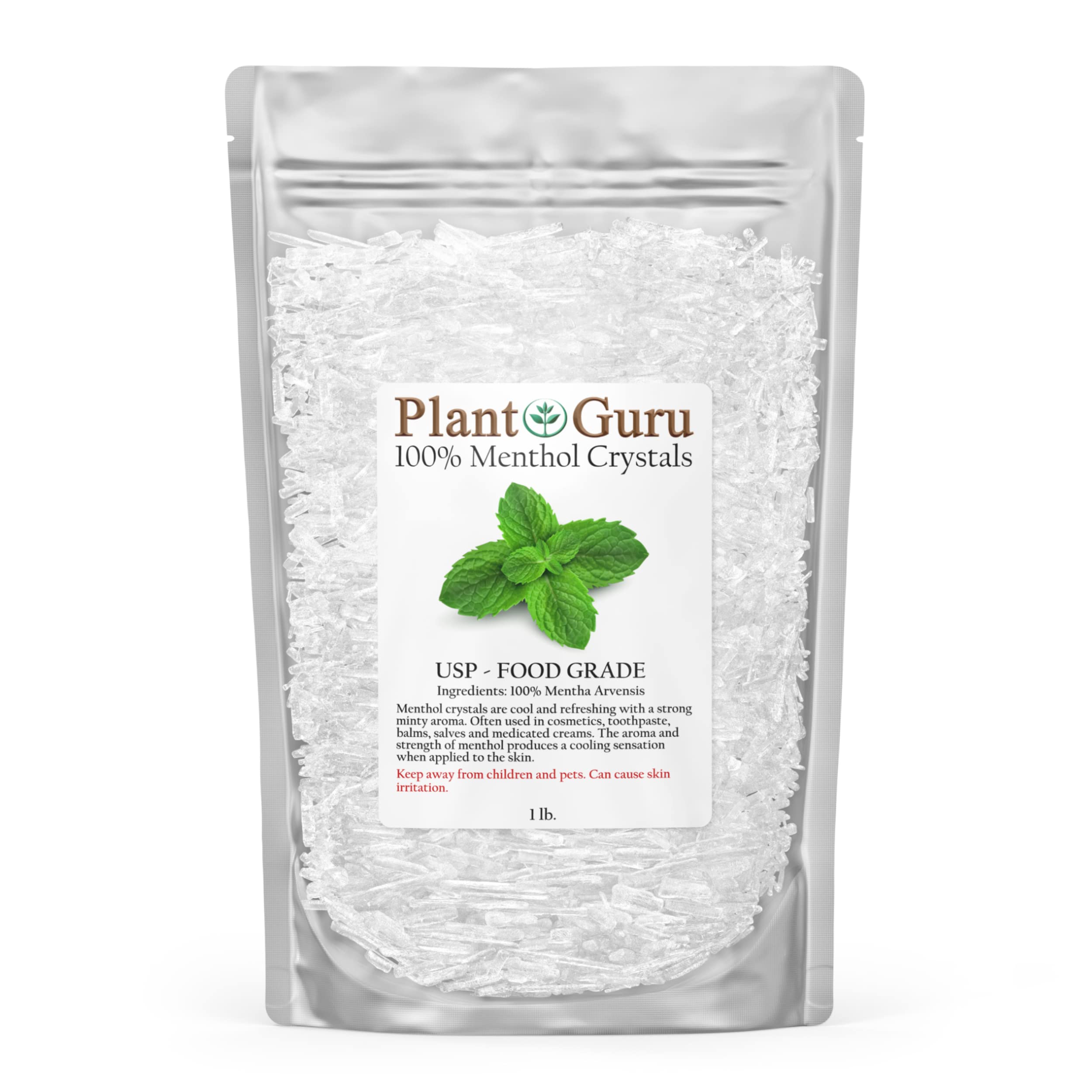 Plant Guru Menthol Crystals 1lb bulk for versatile cosmetic use.