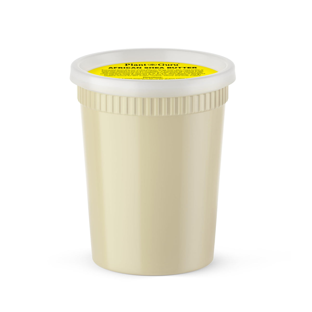 Plant Guru Raw African Shea Butter 32 oz bottle provides deep skin moisture.