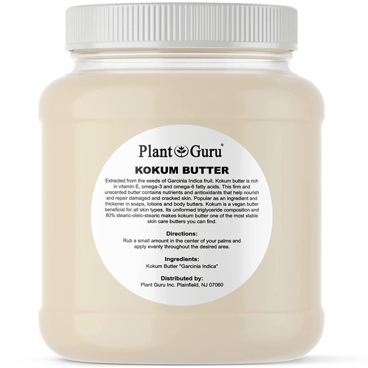 Plant Guru raw kokum butter 3lb block, creamy texture ideal for DIY skincare.