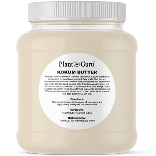 Plant Guru raw kokum butter 3lb block, creamy texture ideal for DIY skincare.