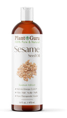 Plant Guru Sesame Seed Oil bottle front view for skin and hair hydration
