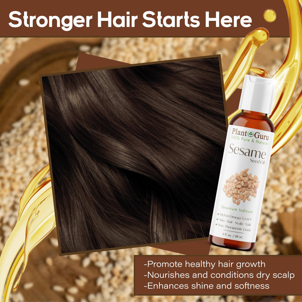 Plant Guru Sesame Seed Oil skin hydration close-up indicates lightweight feel