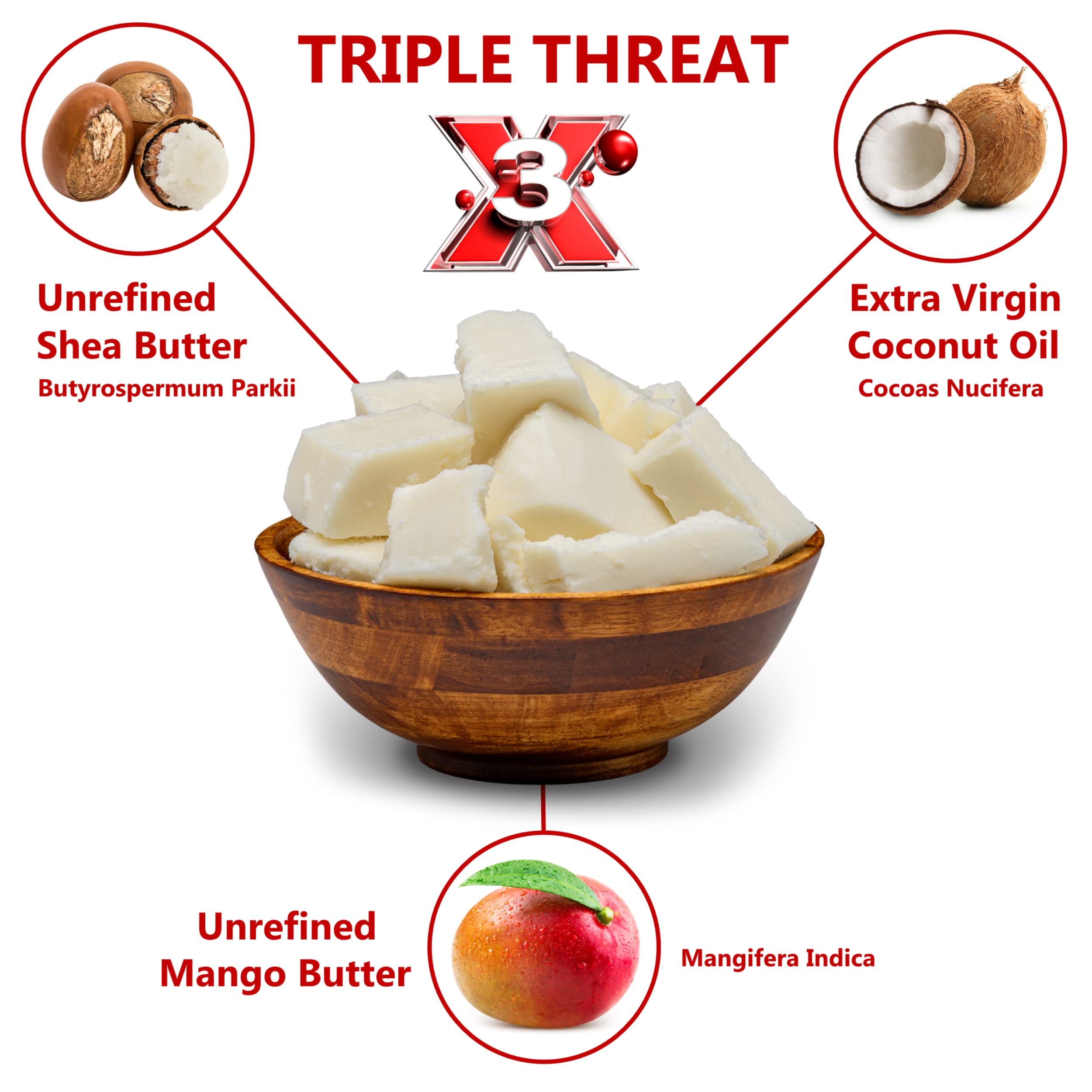 Plant Guru Triple Threat bulk 3 lb pack shown as a DIY base for soaps and body butters.