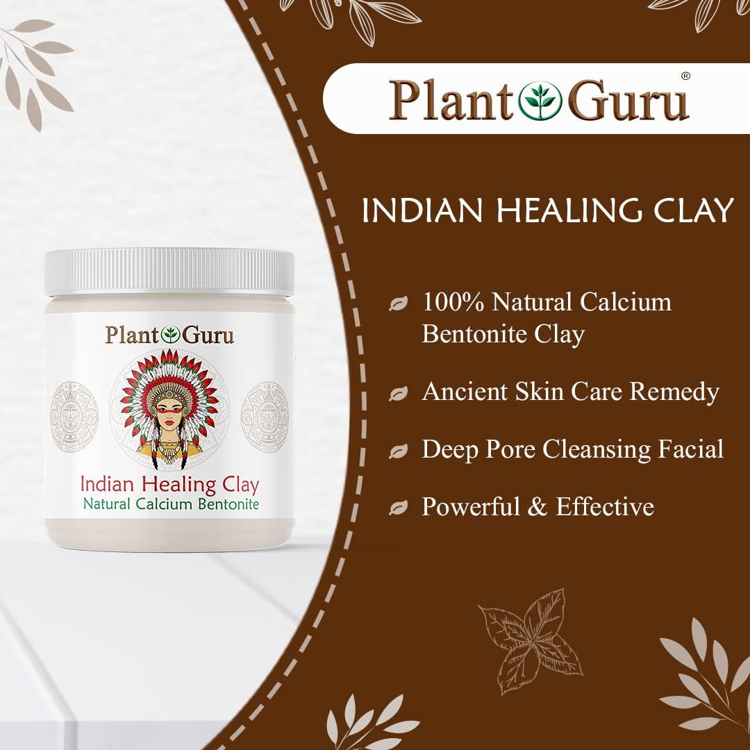 Plant Guru USA-origin bentonite clay emphasizes clean sourcing and quality packaging.