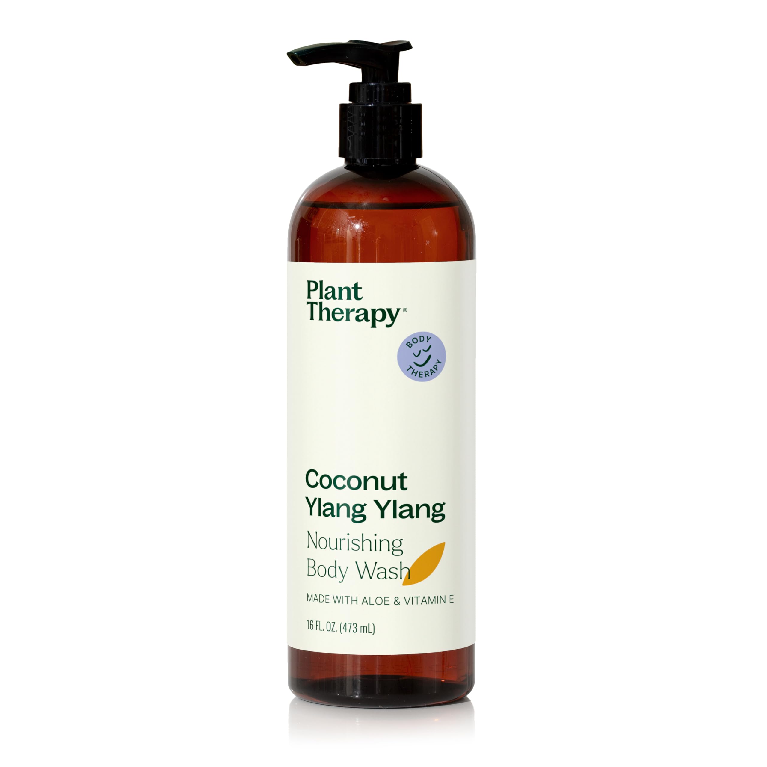 Plant Therapy Coconut Ylang Ylang natural body wash bottle with tropical scent.