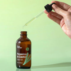 Plant Therapy glass bottle close-up shows pure, plant-based formula.