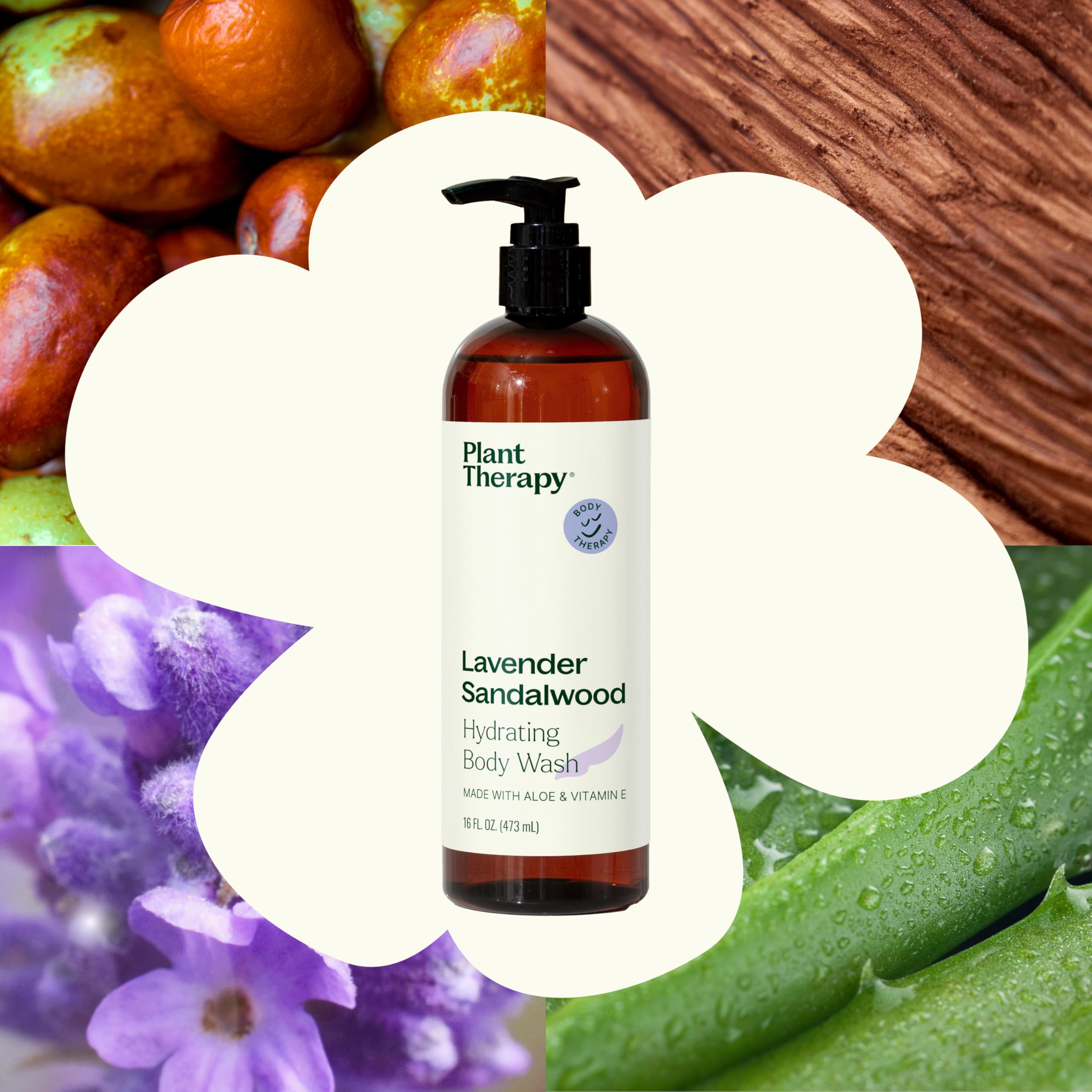 Plant Therapy Lavender Sandalwood dispenser pump ready for convenient, tub-side use