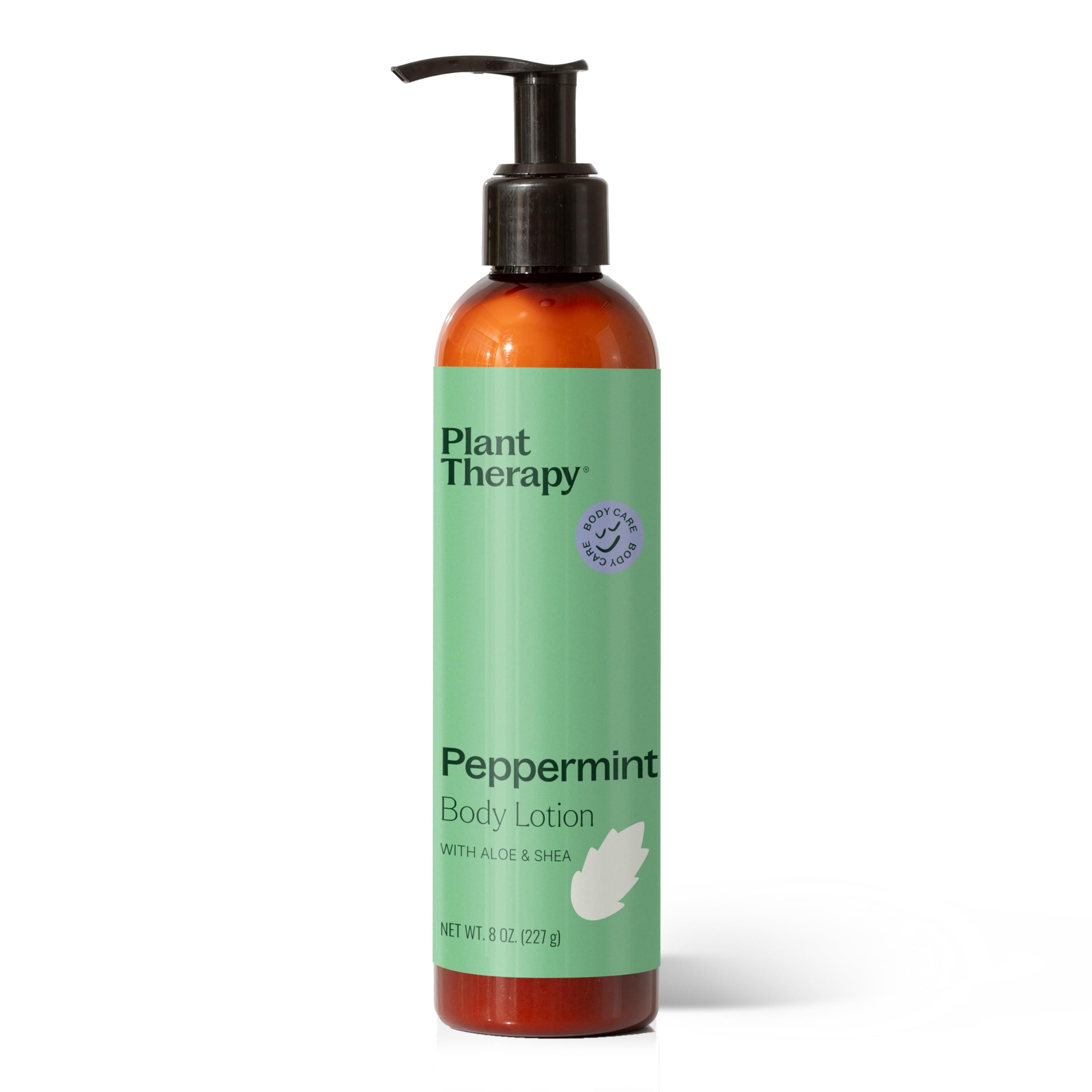Plant Therapy Peppermint Body Lotion 8oz bottle delivering deep hydration for daily skincare.