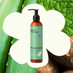 Plant Therapy Peppermint Body Lotion offers refreshing mint scent for invigorating routines.
