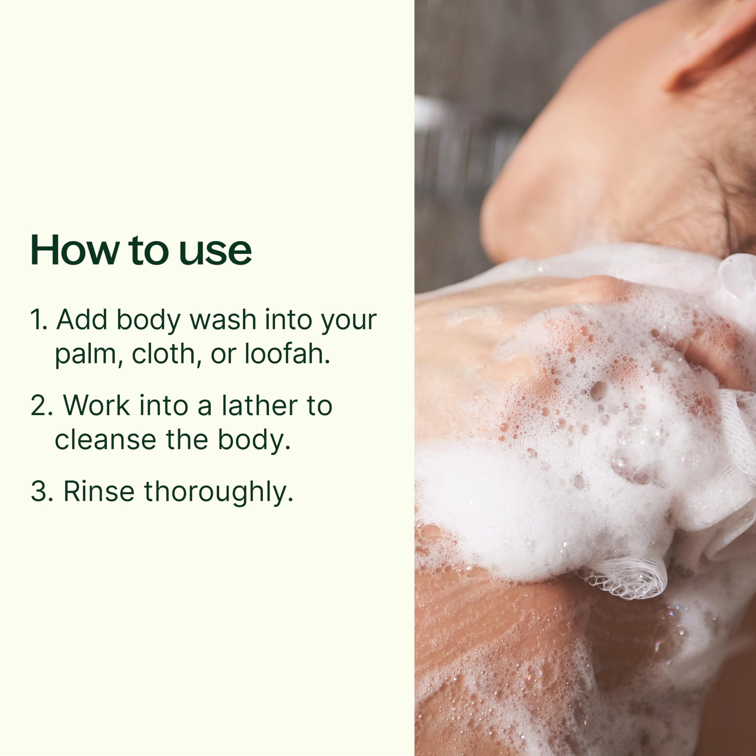 Pouring a rich, inviting lather from the Plant Therapy bottle for an invigorating shower.