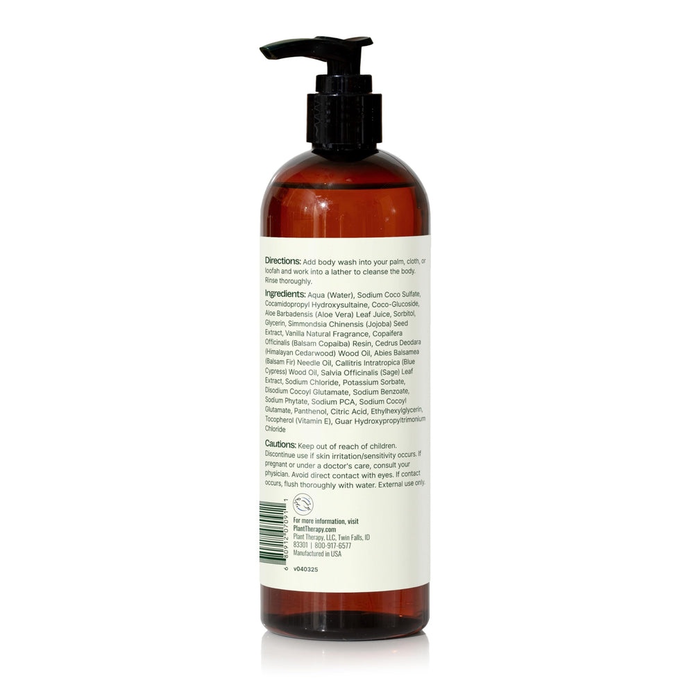 Vitamin E in Vanilla Woods Body Wash supporting skin nourishment and protection.