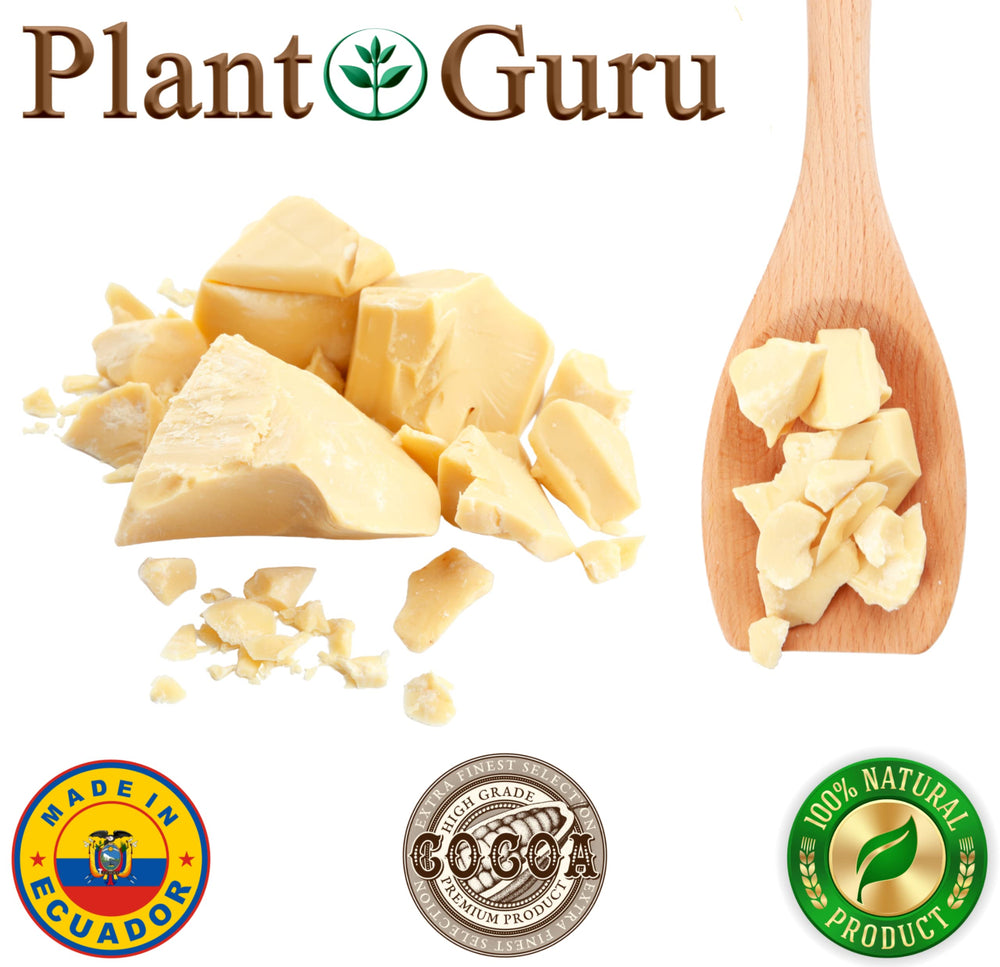 Plant Guru raw cocoa butter solid, ideal for melting into soaps and body butter.