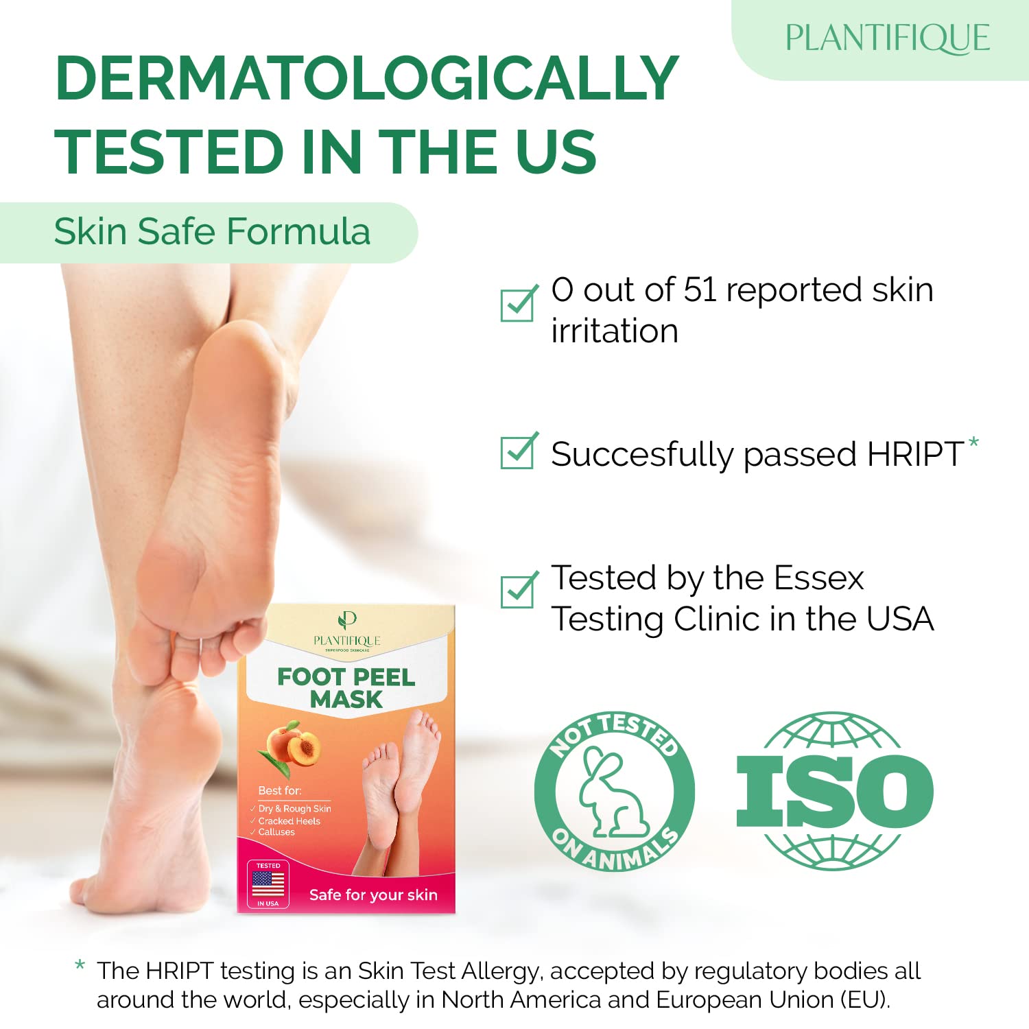 PLANTIFIQUE Foot Peeling Mask application scene demonstrates easy use