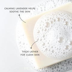 Plantlife hand crafted soap ingredients with lavender botanical focus