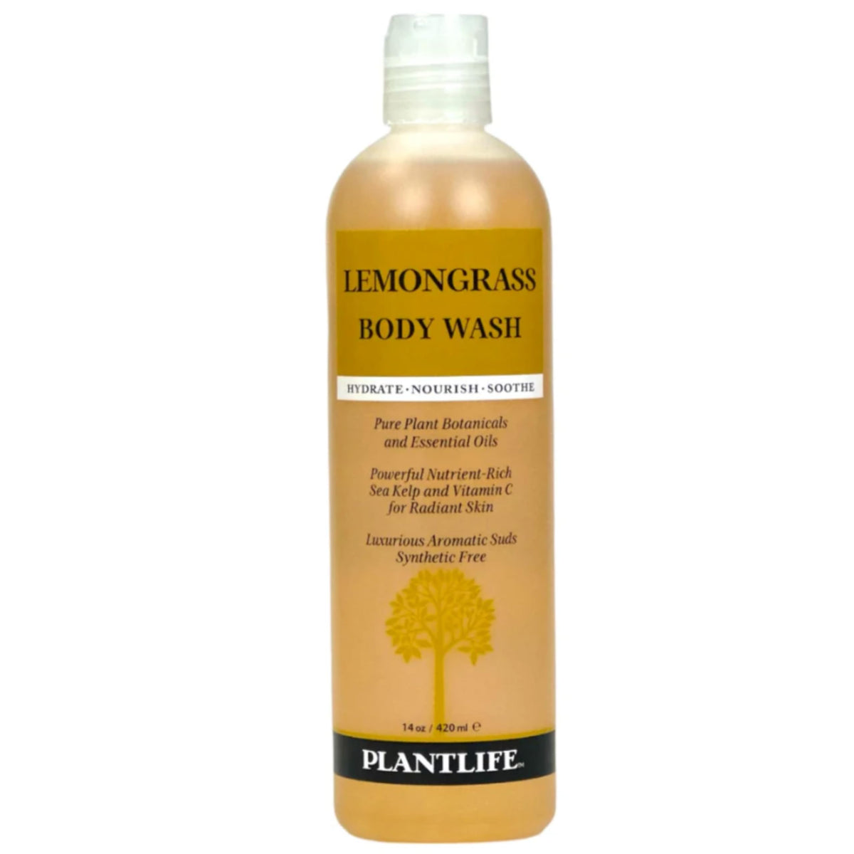 Plantlife Lemongrass Body Wash bottle with refreshing aroma for daily cleansing