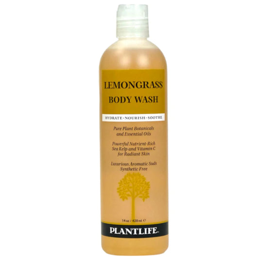 Plantlife Lemongrass Body Wash bottle with refreshing aroma for daily cleansing