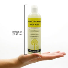 USA-made Plantlife Lemongrass Body Wash bottle emphasizing domestic production