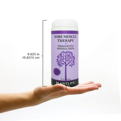 Plantlife Sore Muscle Therapy Bath Salts enhances comfort during a soothing soak.
