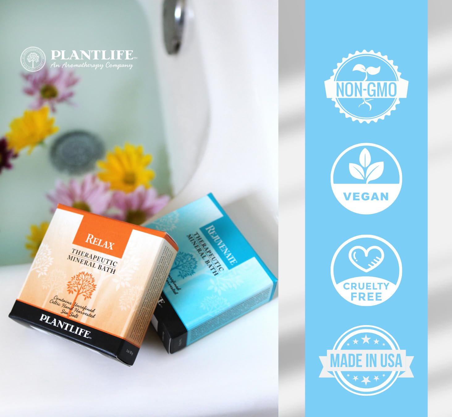 Plantlife Sore Muscle Therapy Bath Salts dissolving water signals relaxation potential.