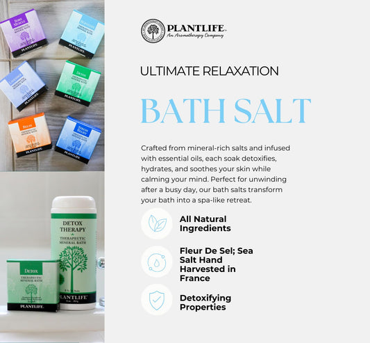Plantlife Sore Muscle Therapy Bath Salts pour demonstrates starting a soothing soak.