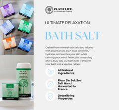 Plantlife Sore Muscle Therapy Bath Salts pour demonstrates starting a soothing soak.