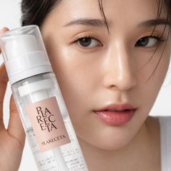 PLARECETA Firming Bubble Toner close-up of hydrated skin texture.