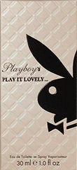 Playboy Play It Lovely packaging with peach carton, a feminine vibe.