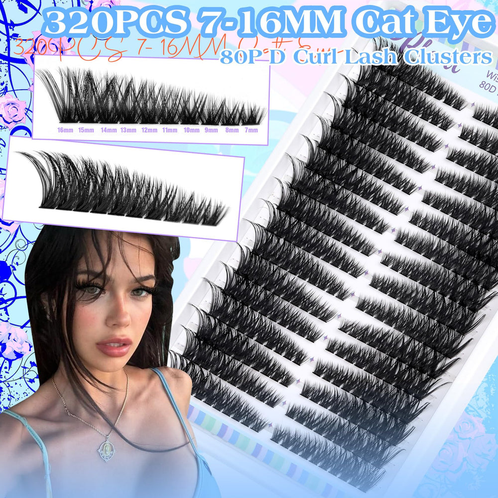 Pleell Lash Clusters 320-pcs ideal for versatile styles and fuller lashes.