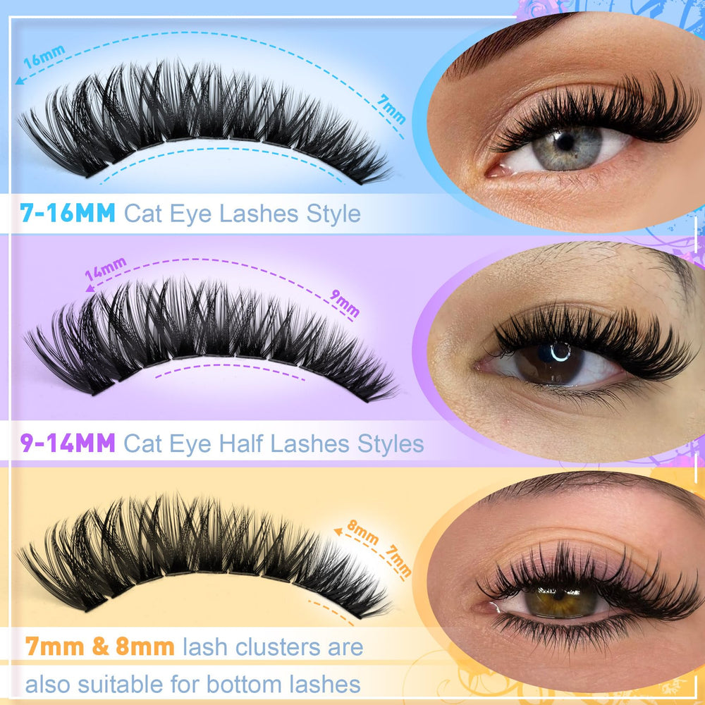 Pleell thin soft-band clusters blend seamlessly with natural lashes.