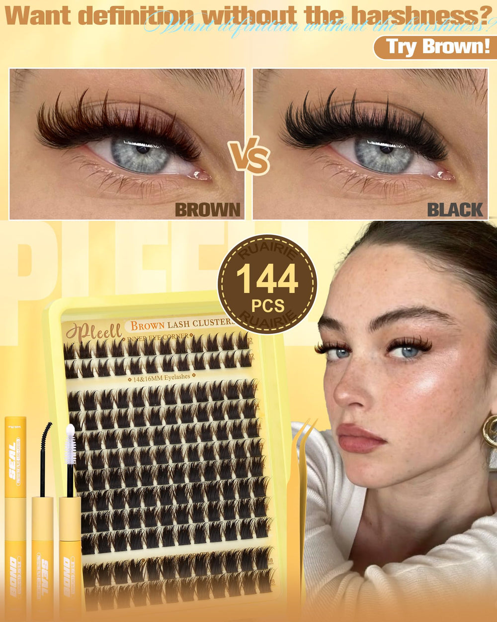 Pleell volume anime lashes kit for balanced density and feathered edges.