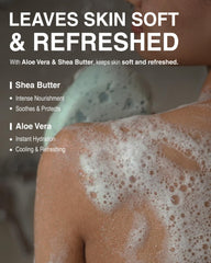 Pleuvoir Hinoki Leather Body Wash woody scent notes for a unisex luxury experience.