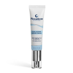 Plexaderm Dual Action Repair Neck Cream jar close-up for smoother neck skin