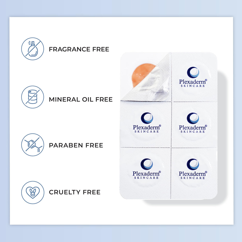 Plexaderm Rapid Reduction Eye Serum portable 30 single-use pods for daily skincare.