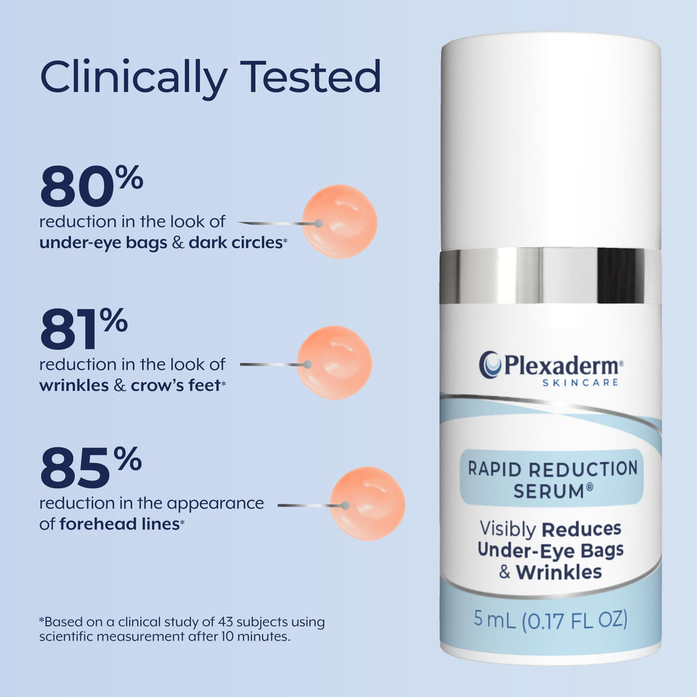 Satin finish visible as Plexaderm serum dries on skin.