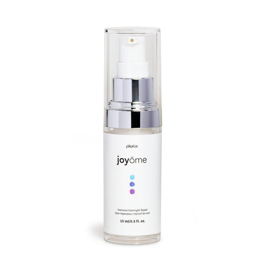 Plexus Joyome Intensive Overnight Repair jar close-up for overnight hydration and wrinkle reduction