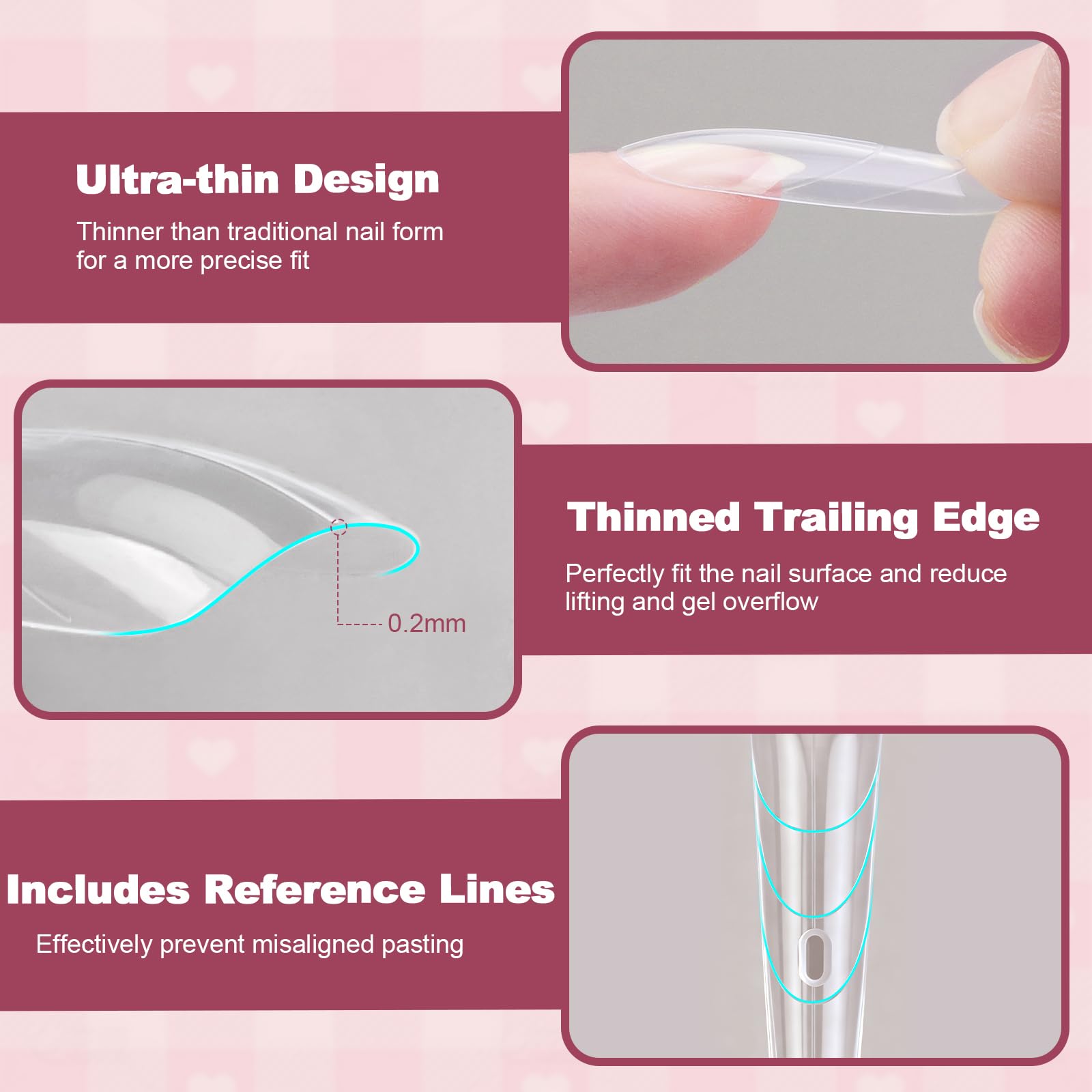 Plman bottom form with guides helps shape nails accurately.