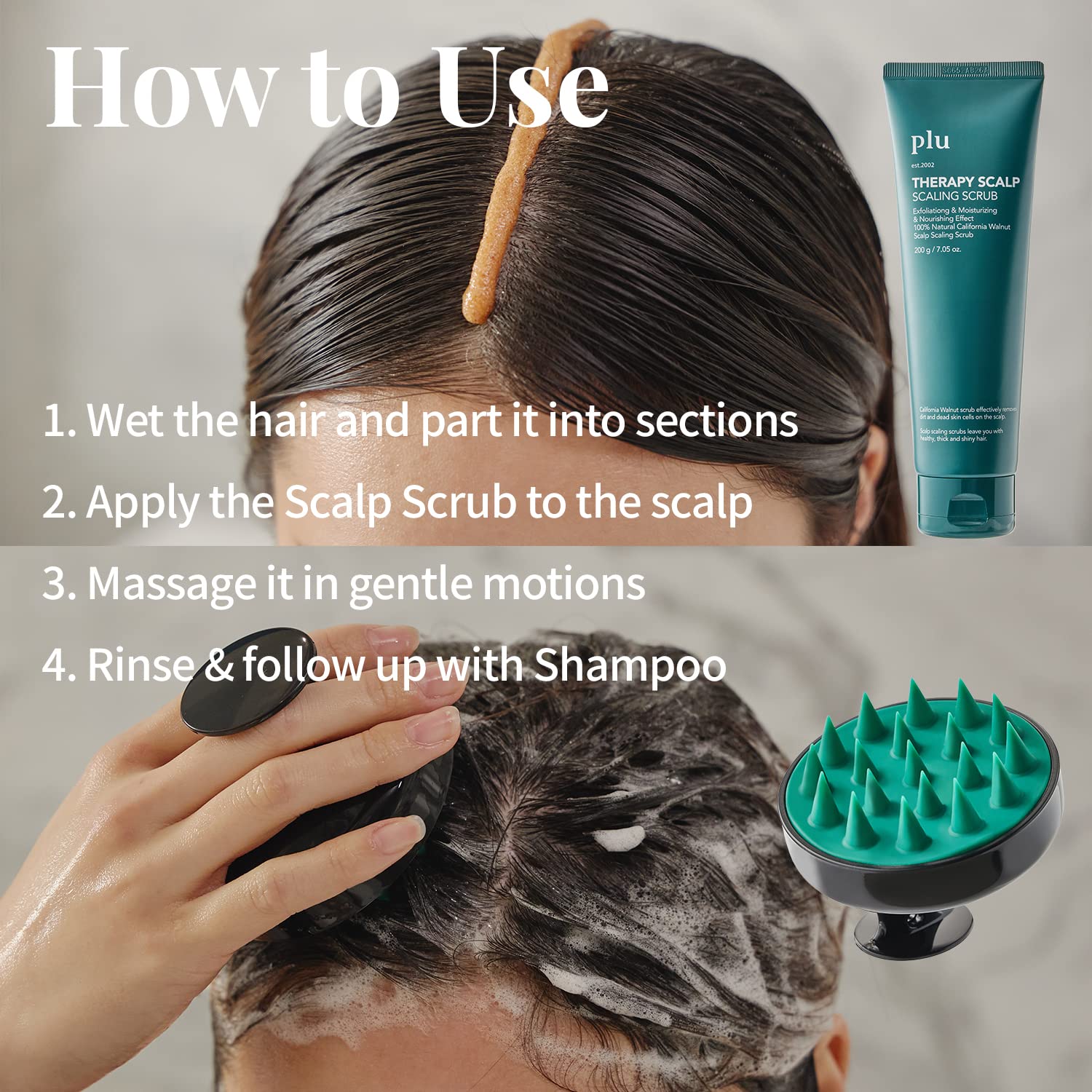 PLU after-wash experience: hair feels smoother and more manageable.