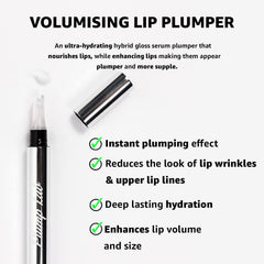 Plump Lab lip plumper gloss applied to lips for instant definition.