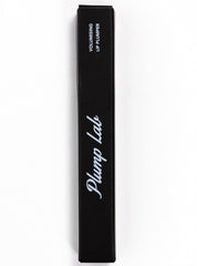 Plump Lab lip plumper gloss clear bottle closeup shows hydration and fullness.