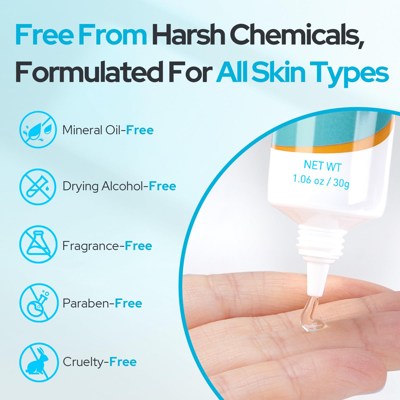 Plus1Herolabs pore-clarifying graphic highlights a cleaner-looking skin texture.